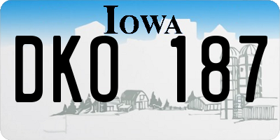 IA license plate DKO187