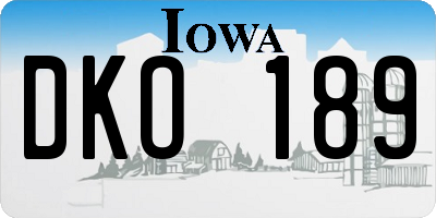 IA license plate DKO189