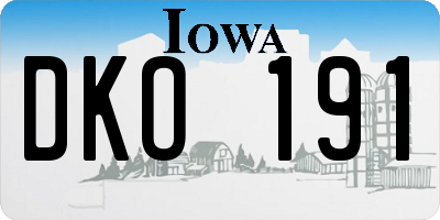 IA license plate DKO191