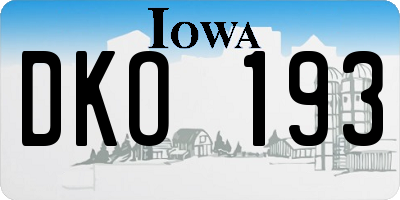 IA license plate DKO193