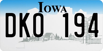 IA license plate DKO194