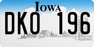 IA license plate DKO196