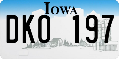 IA license plate DKO197