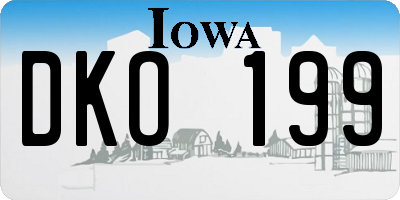 IA license plate DKO199