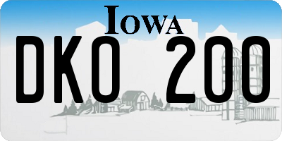 IA license plate DKO200