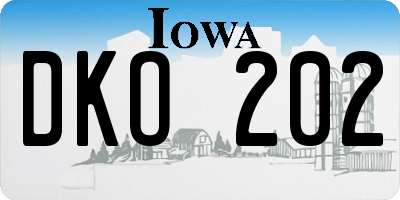 IA license plate DKO202