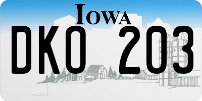 IA license plate DKO203