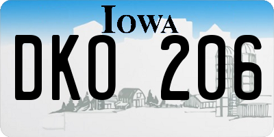 IA license plate DKO206