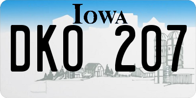 IA license plate DKO207