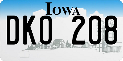IA license plate DKO208