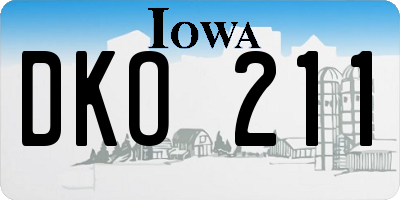 IA license plate DKO211
