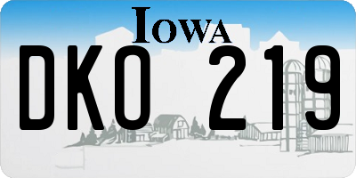 IA license plate DKO219