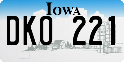 IA license plate DKO221