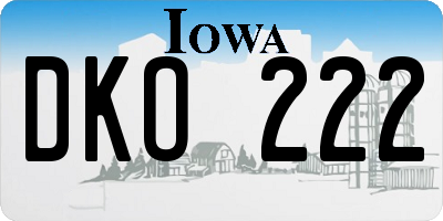 IA license plate DKO222