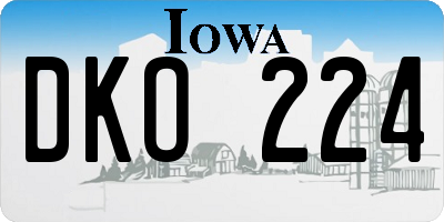 IA license plate DKO224