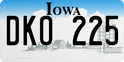 IA license plate DKO225
