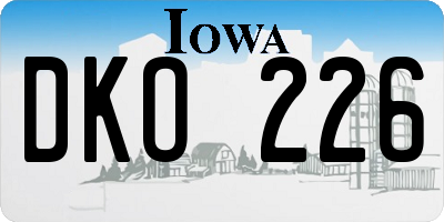 IA license plate DKO226