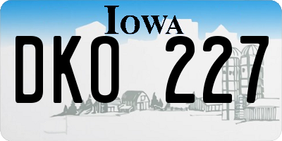 IA license plate DKO227