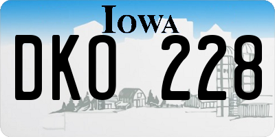 IA license plate DKO228