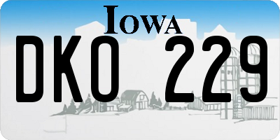 IA license plate DKO229