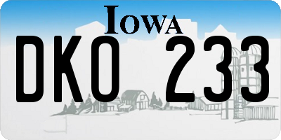 IA license plate DKO233