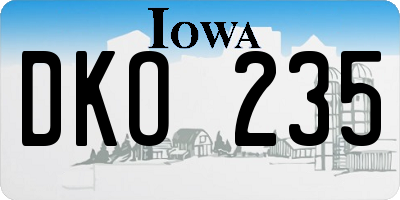 IA license plate DKO235