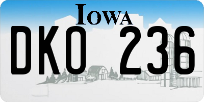 IA license plate DKO236