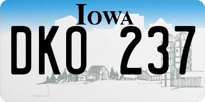 IA license plate DKO237