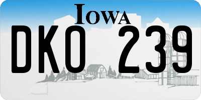IA license plate DKO239