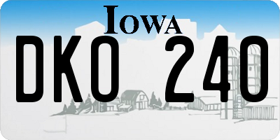 IA license plate DKO240