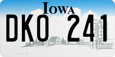 IA license plate DKO241