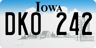 IA license plate DKO242