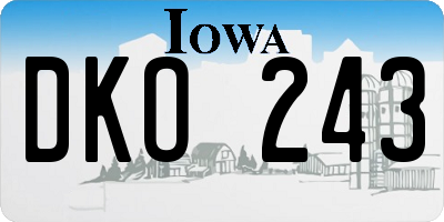 IA license plate DKO243