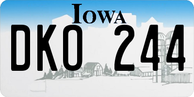 IA license plate DKO244