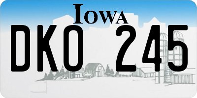 IA license plate DKO245