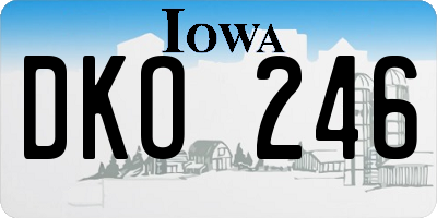 IA license plate DKO246