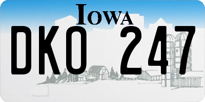 IA license plate DKO247