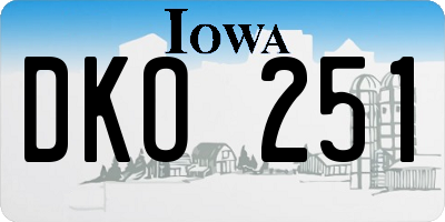 IA license plate DKO251