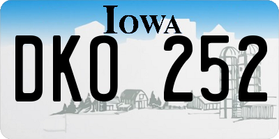 IA license plate DKO252