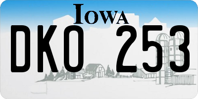 IA license plate DKO253