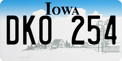 IA license plate DKO254