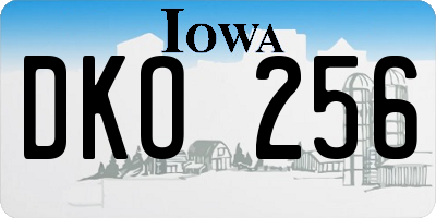 IA license plate DKO256