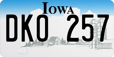 IA license plate DKO257