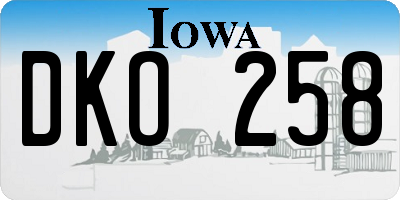 IA license plate DKO258