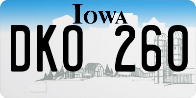 IA license plate DKO260