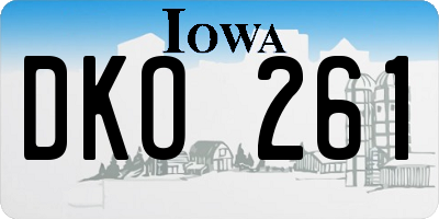 IA license plate DKO261