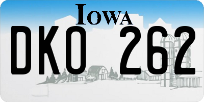 IA license plate DKO262