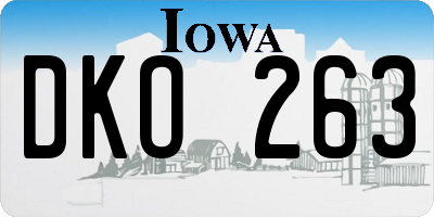 IA license plate DKO263