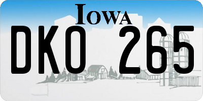 IA license plate DKO265