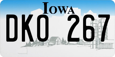 IA license plate DKO267